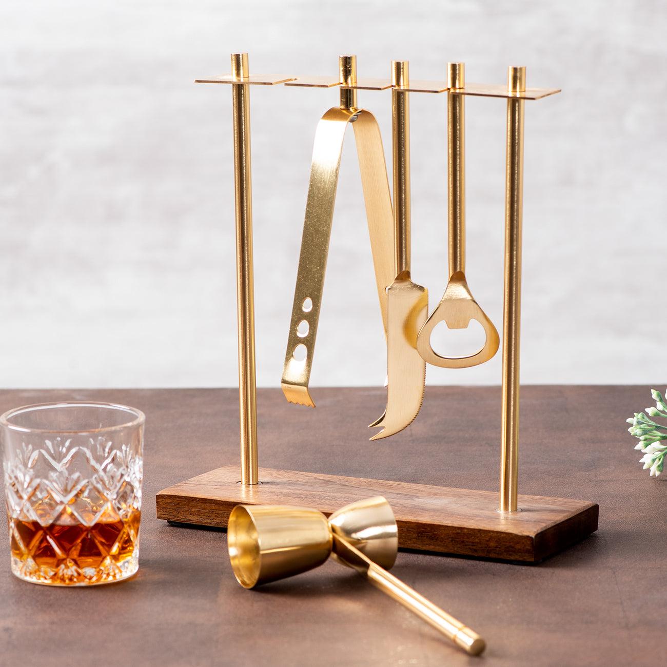 Hammered brass bar tools