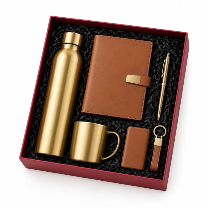 Executive gift set with flask, notebook and pen