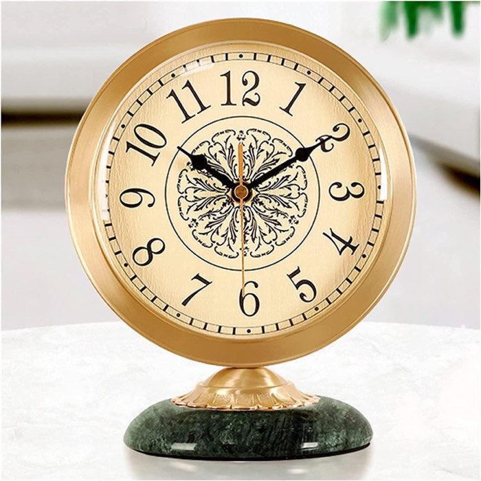 Ornate brass table clock